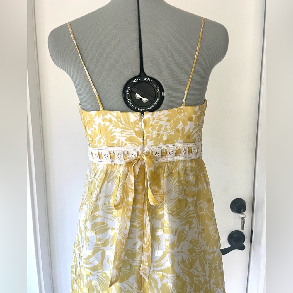 Shoshanna Silk Empire Waist Floral midi, Yellow Floral, 0, like new - Picture 8 of 12